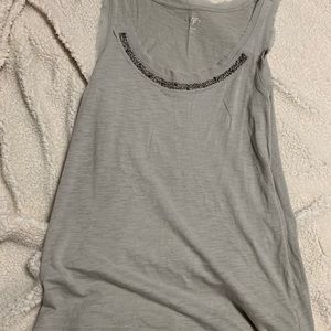 Loft grey tank with beading beautiful